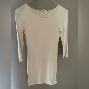 Cream Mini Long Sleeve Dress